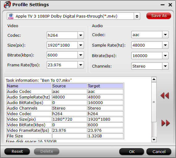 apple tv 3 format settings