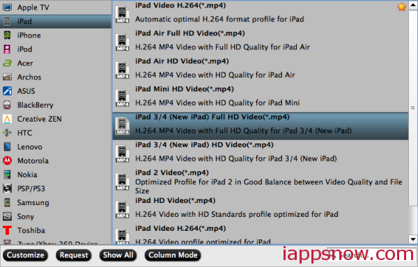 iPad video format