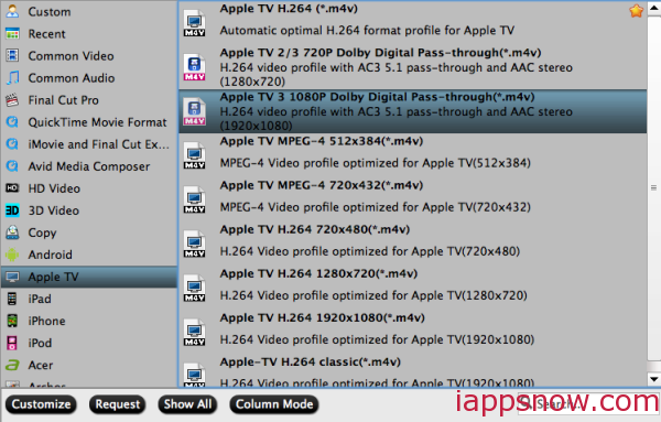 Apple TV 3 video format