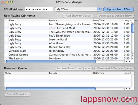 TiVo Desktop software for the Mac